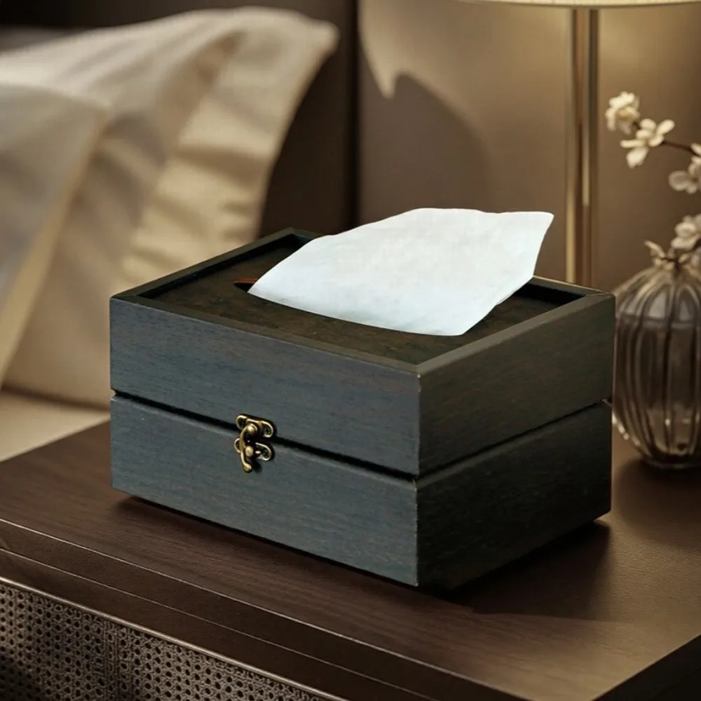 

Украшение стола, деревянная коробка для салфеток в стиле ретро, декоративная элегантная коробка для хранения салфеток, квадратная стойка для салфеток из натурального зерна, отель
