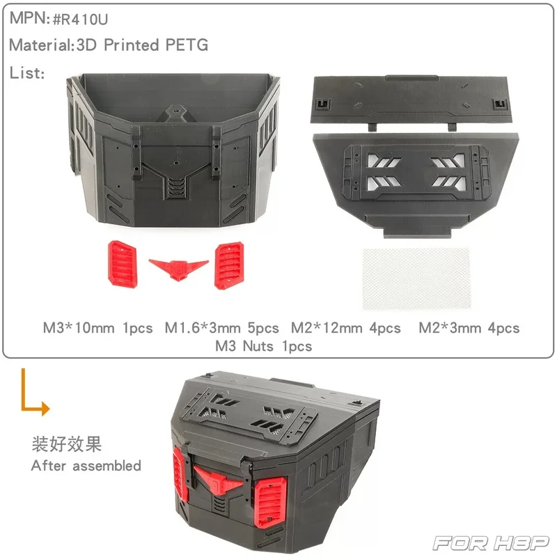RCDream  Style Ammo Rear Trunk Tool Box Spare Battery Compartment Storage Case For MJX H8P RC Off Road Crawler Accessories