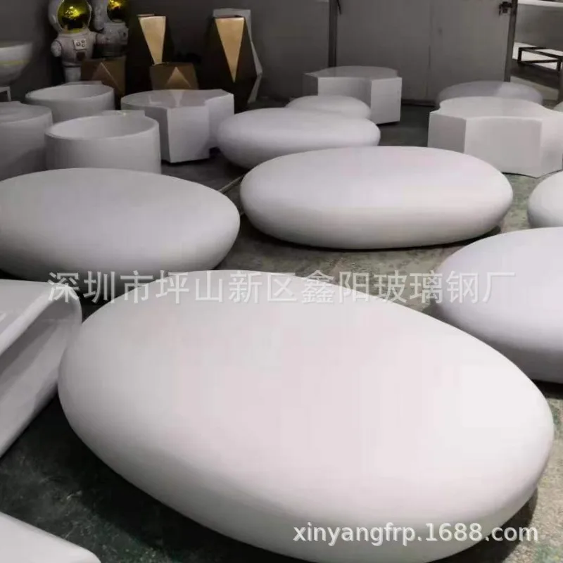 

Meichen shopping mall fiberglass leisure seat cobblestone styling fashion creative public waiting area rest chair stool