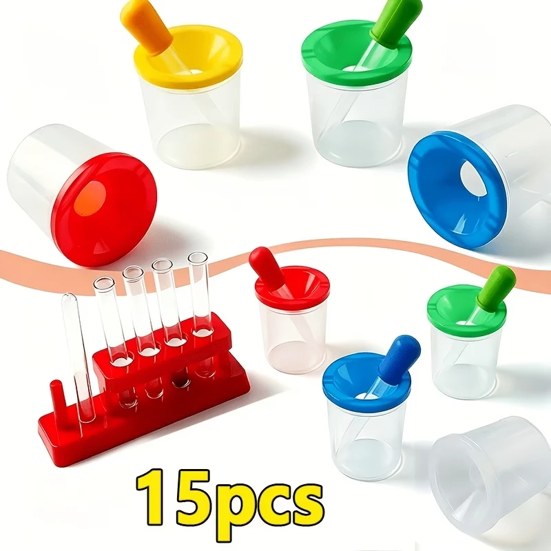 15-Piece Color Expansion Training Set, Test Tube Rack Set, and Color Mixing Pipette Set - High Quality, Durable, Ergonomically Designed, for Imaginative Play with Any Color, Perfect as a Birthday, Christmas, and Holiday Gift