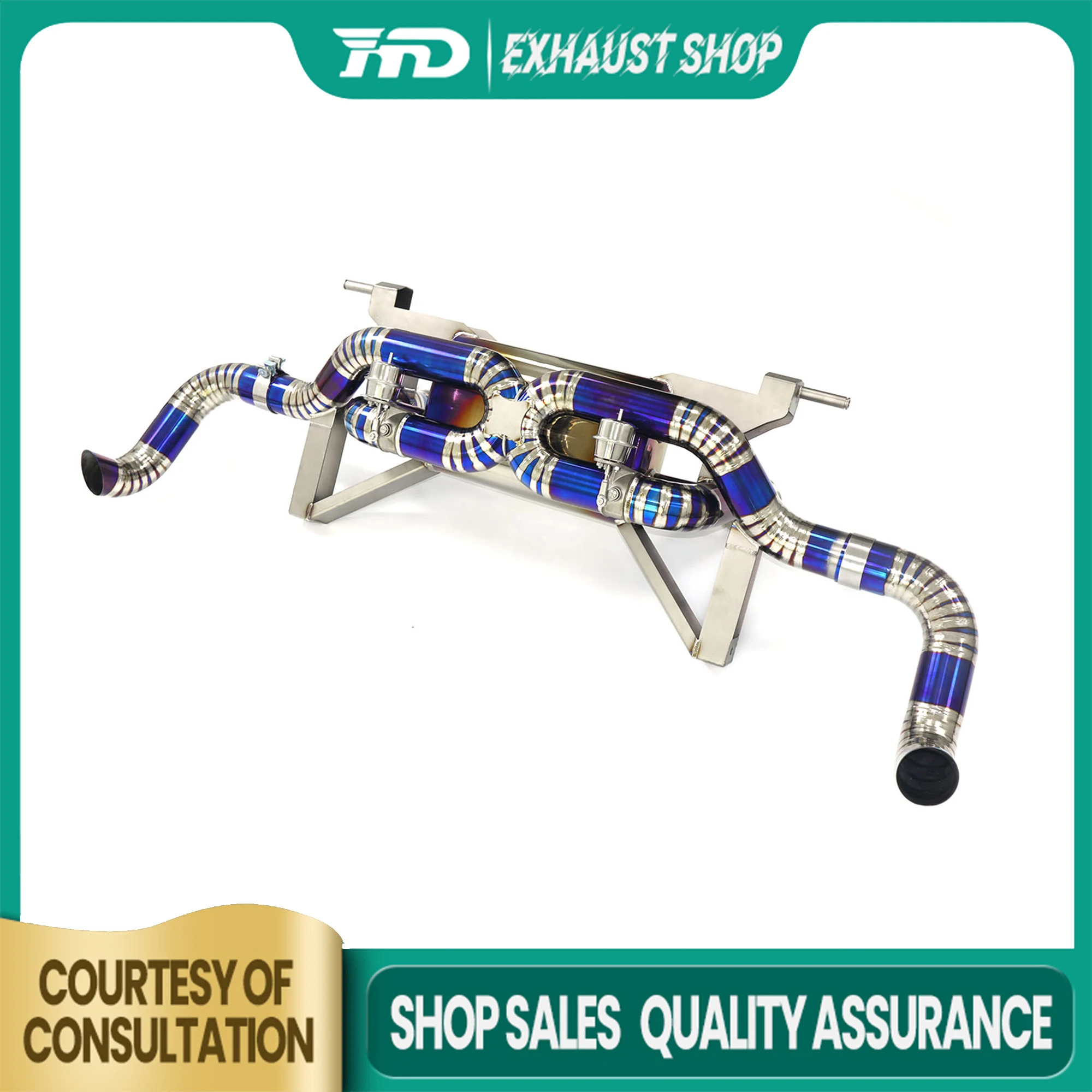 

Выхлоп HMD Catback для Audi R8 V10 5.2L 2022+ Ti Вакуумный клапан Глушитель Высокопроизводительный дизайн X-трубки Запеченный синий