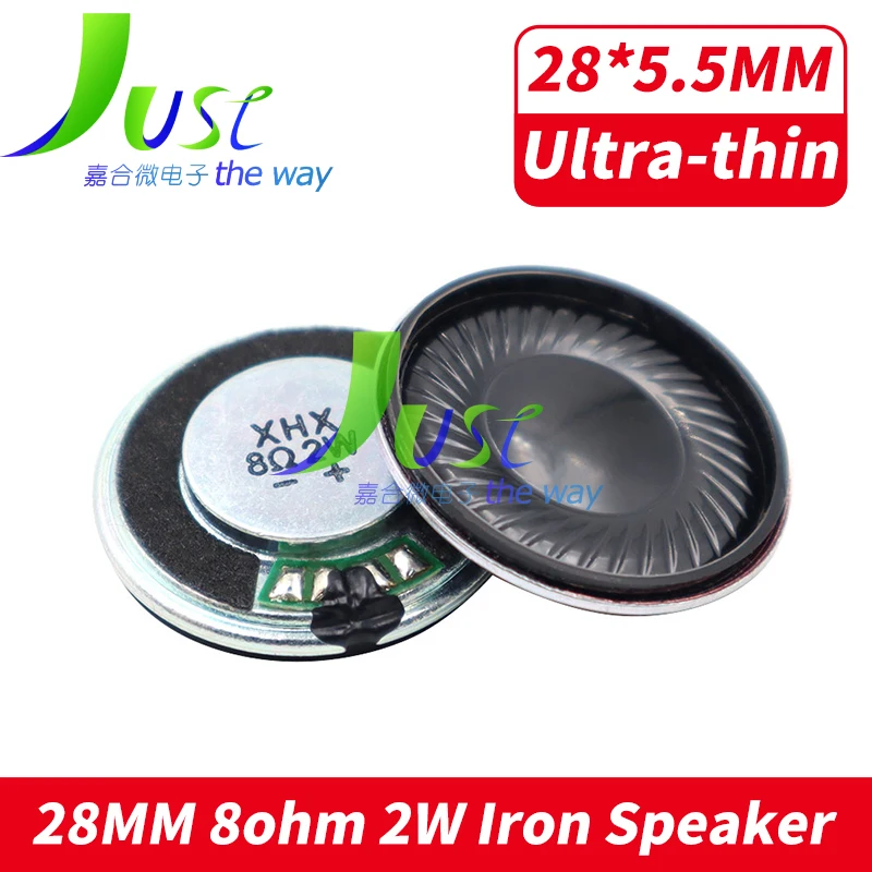 2Pcs/Lot 28MM 8Ohm 2W Iron Case Internal Magnet Speaker Ultra-thin 28*5.5MM Diameter 28 MM 8 Ohm 2 Watt Loud Speaker Loudspeaker