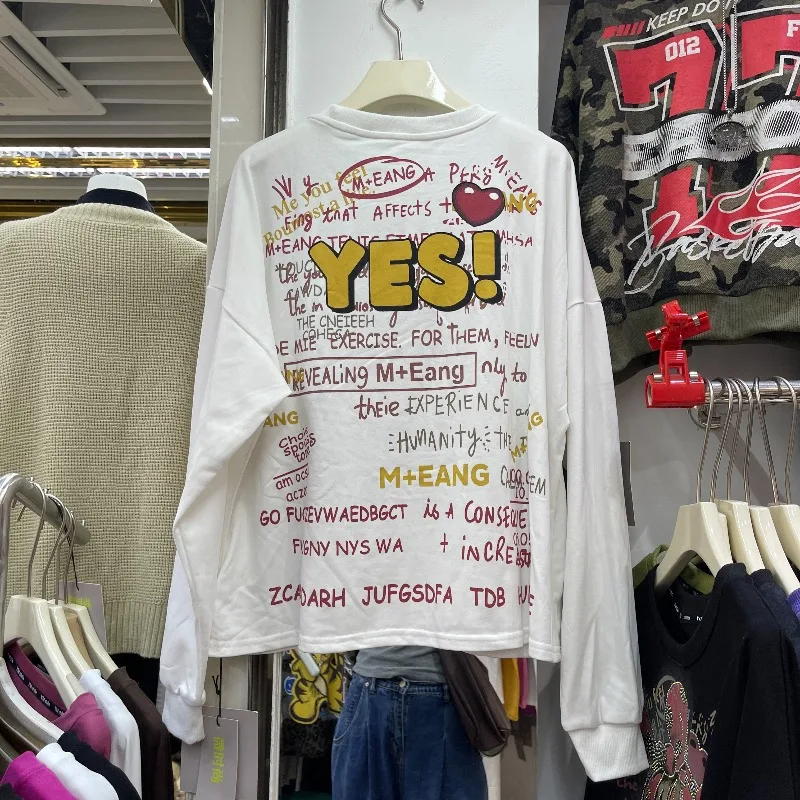 甘いかわいい新しいラインストーンガールレタークルーネックスウェットシャツジャケット女性のルーズ多用途デザインプルオーバートップ Sudaderas デ Mujer