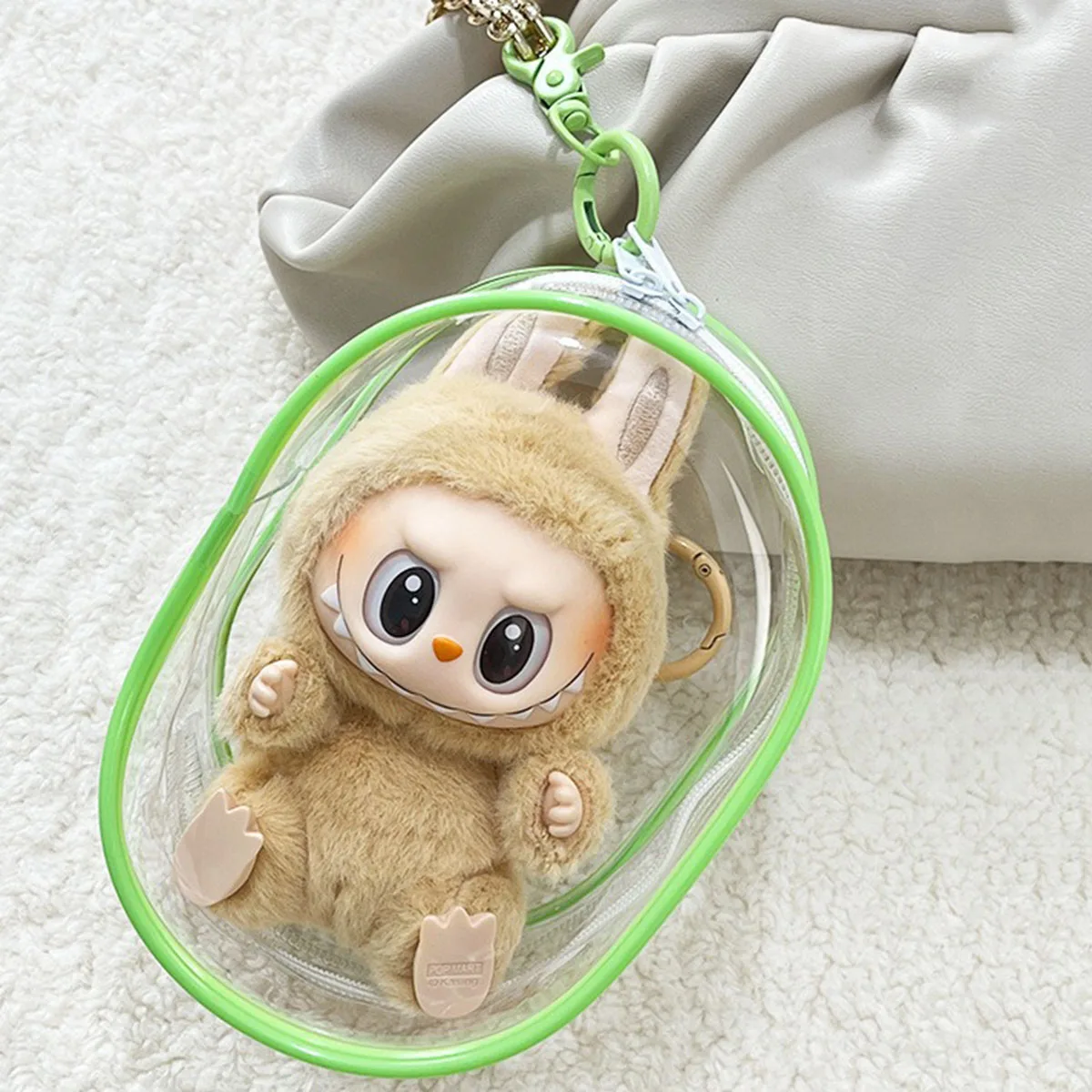 Cubierta protectora gruesa transparente, caja de almacenamiento para muñecas, bonita cubierta de exhibición de peluche para muñecas de fiesta