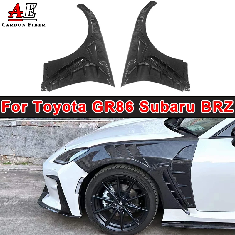 

Для Toyota GR86 ZN8 ZC8 Subaru BRZ ZD8 2022-2023, боковое крыло из углеродного волокна, передний бампер, входы воздуха, Крышка вентиляционного отверстия, сплиттер, комплект кузова