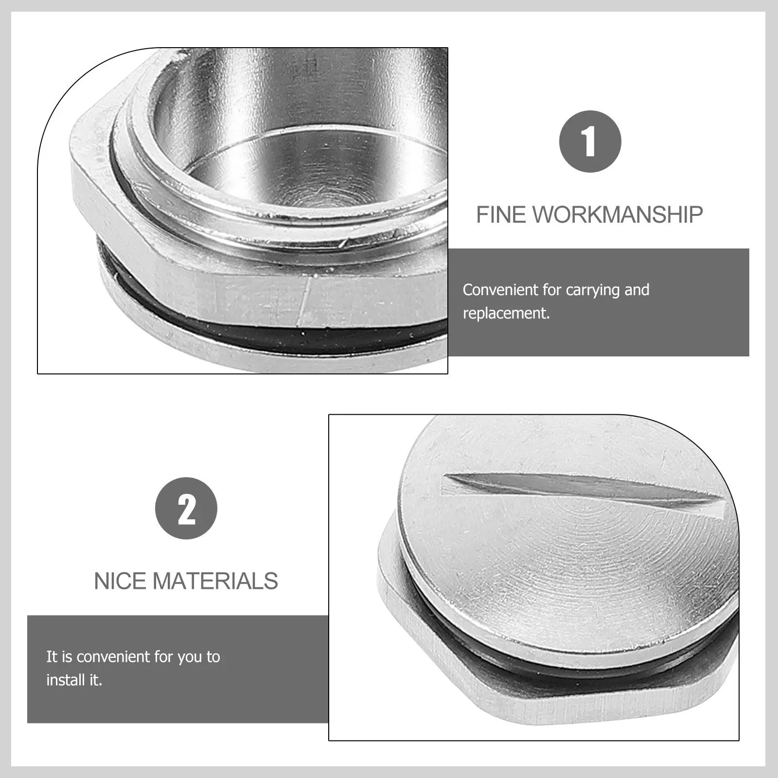 2Pcs Robust Metal Round Hole Closure Plugs Sealing Stoppers for Tubes Hoses Containers Leak Repair Home Workshop Multi-Function