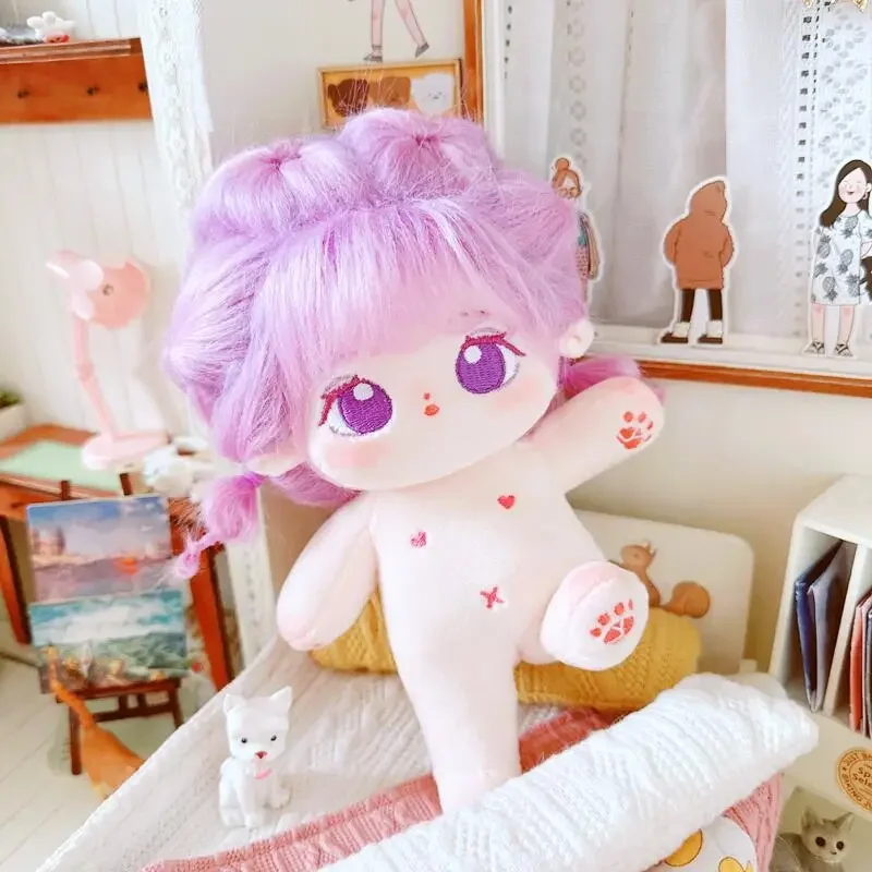 20cm Kawaii Big Eyed Fat Doll Cotton Doll Idol Stuffed Super Star Figure Dolls No Attribute Fat Body Doll Can Change Clothes Gif