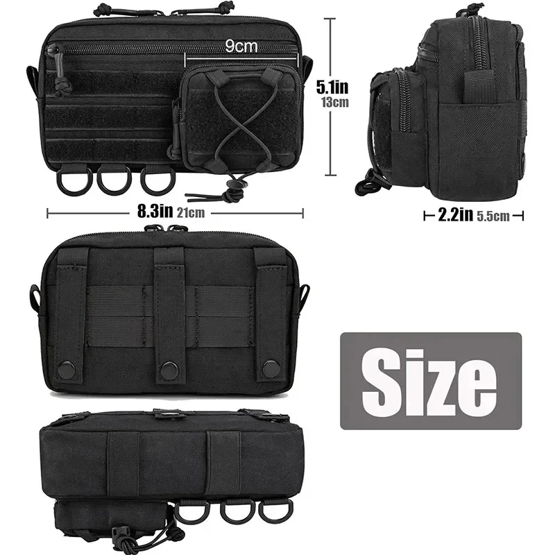 1000D EDC Pouch Molle Organizer Bag Utility EDC Tool Pouch Horizontal Modular Pouch Ooudoor Waist Pack EMT Hunting Fanny Pack