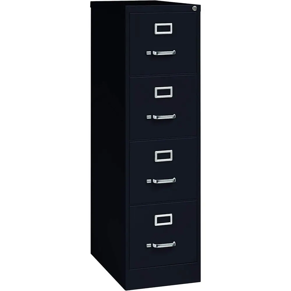 

25 Deep 4-Drawer Letter Size High Side Veal Cabinet in Black