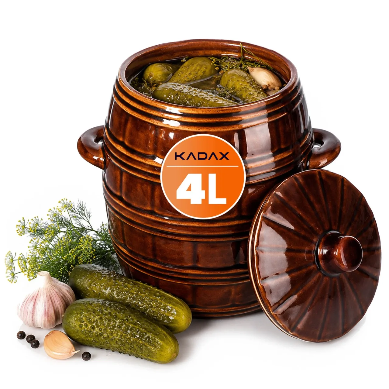 KADAX Stoneware Barrel Cot Stoneware 4L voor het beitsen van koolkomkommers