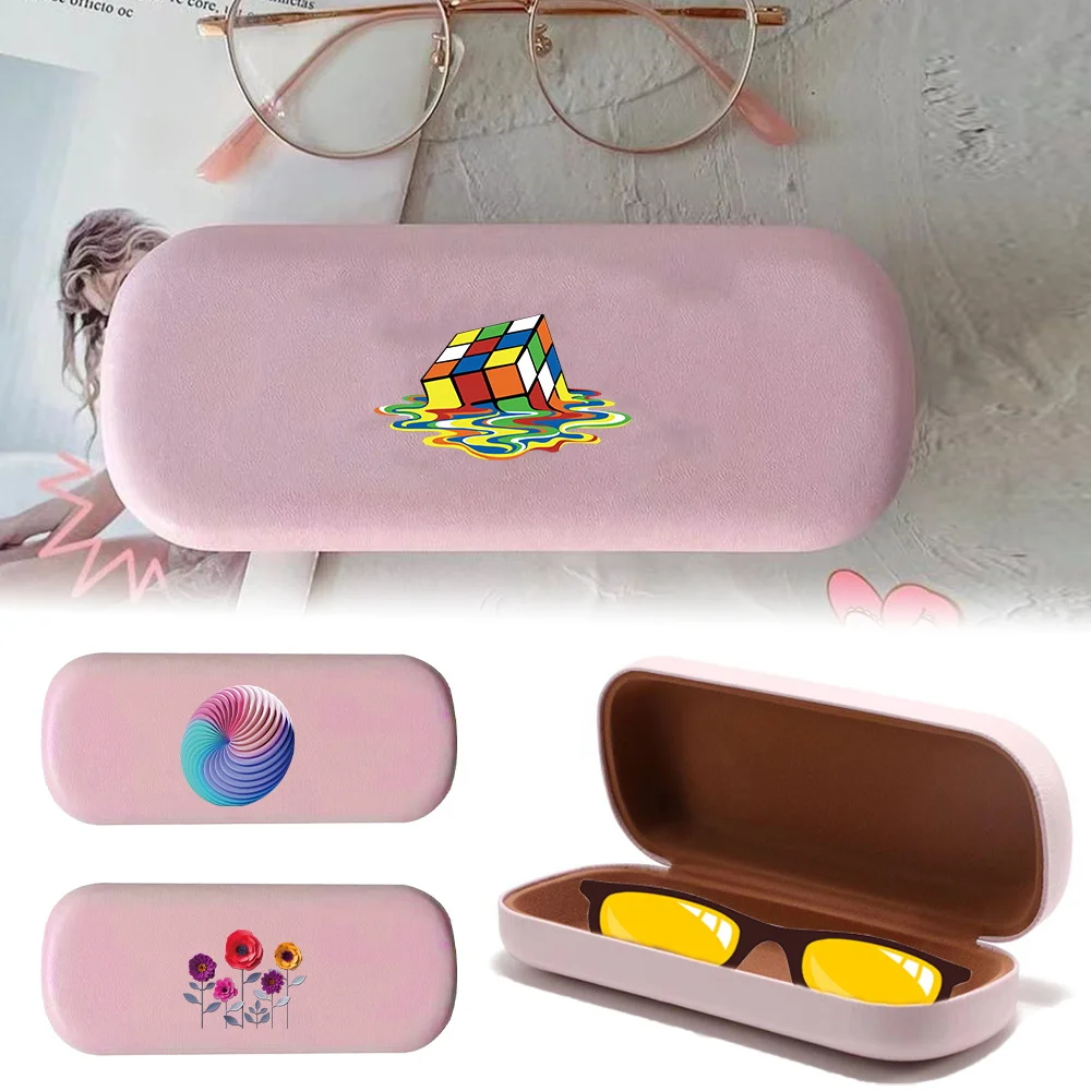 

Pu Portable Eyeglass Case Glasses Storage Box Sunglasses Myopia Organizer 3d Initial Name 26 Letters Pattern