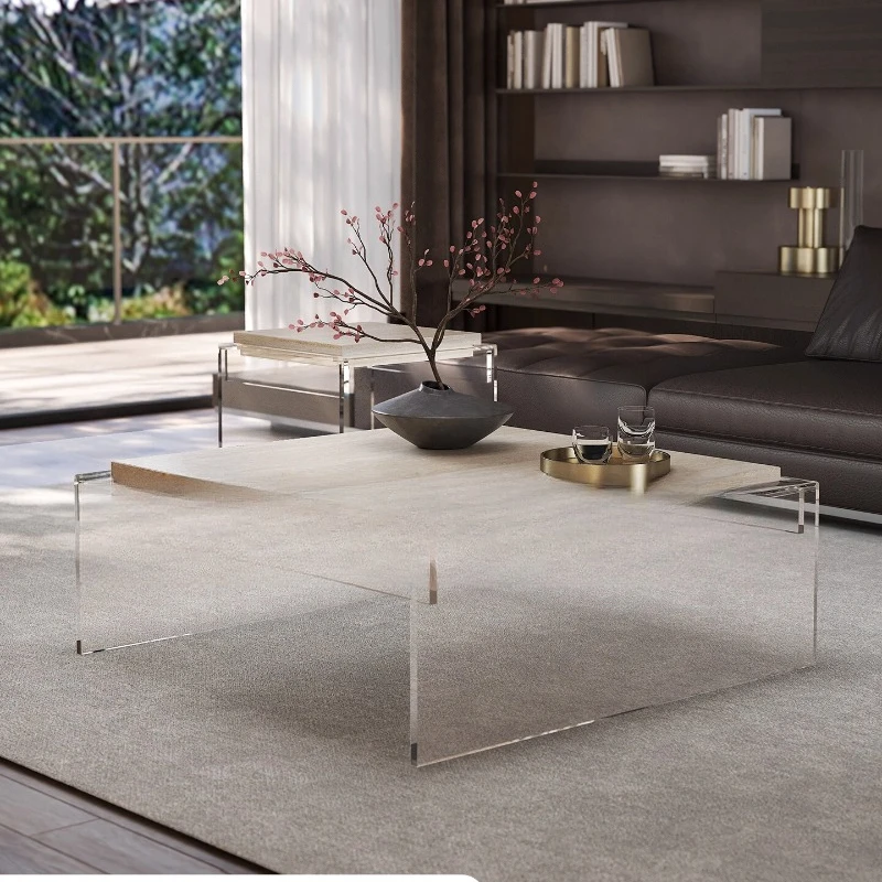 

Medieval style coffee table living room home 2025 new light luxury high-end Italian minimalist wabi sanfeng artistic coffee tabl