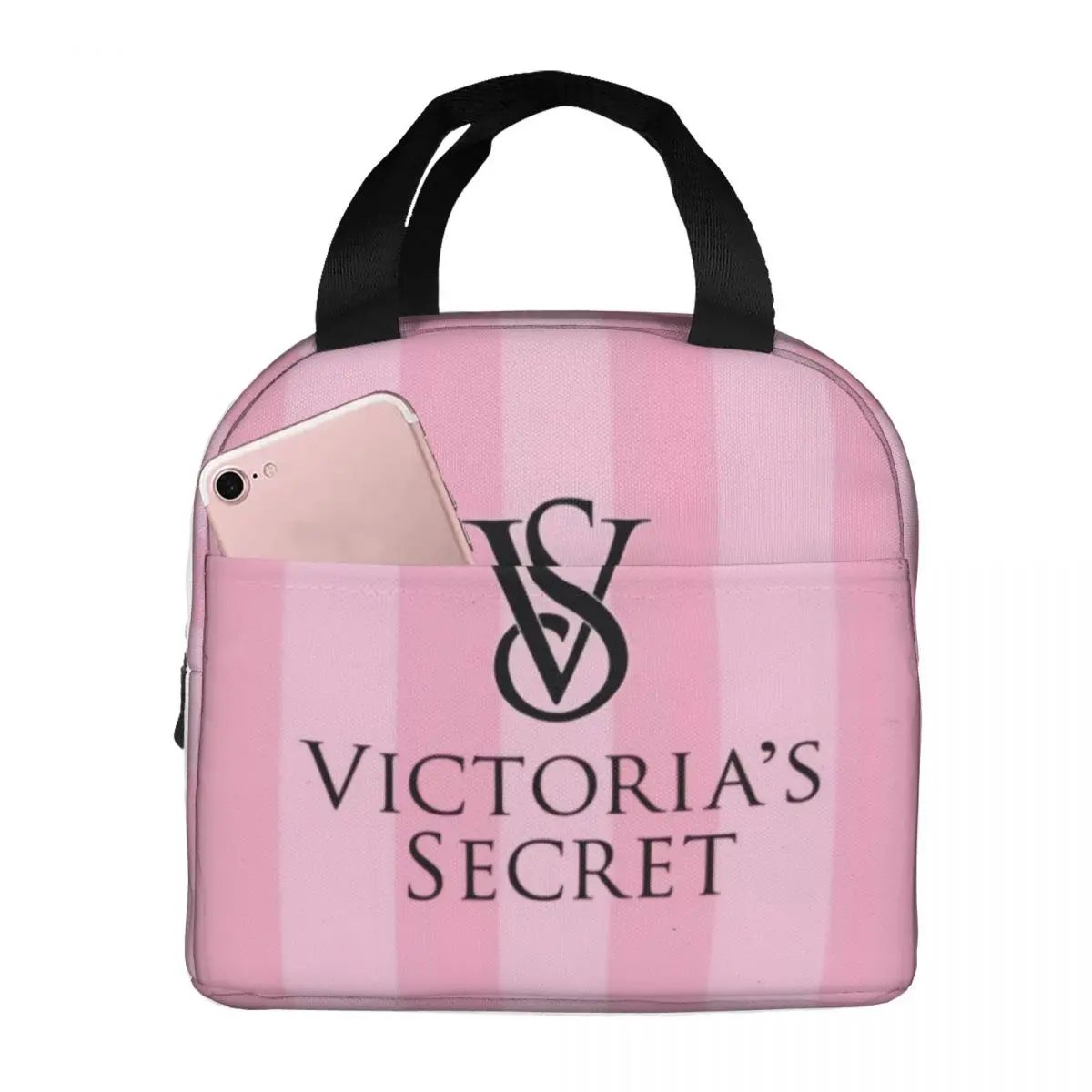 Pink-Victoria-S-Love-Secret Insulated Lunch Bags Thermal Bag Reusable Leakproof Tote Lunch Box Food Storage Bags School Outdoor