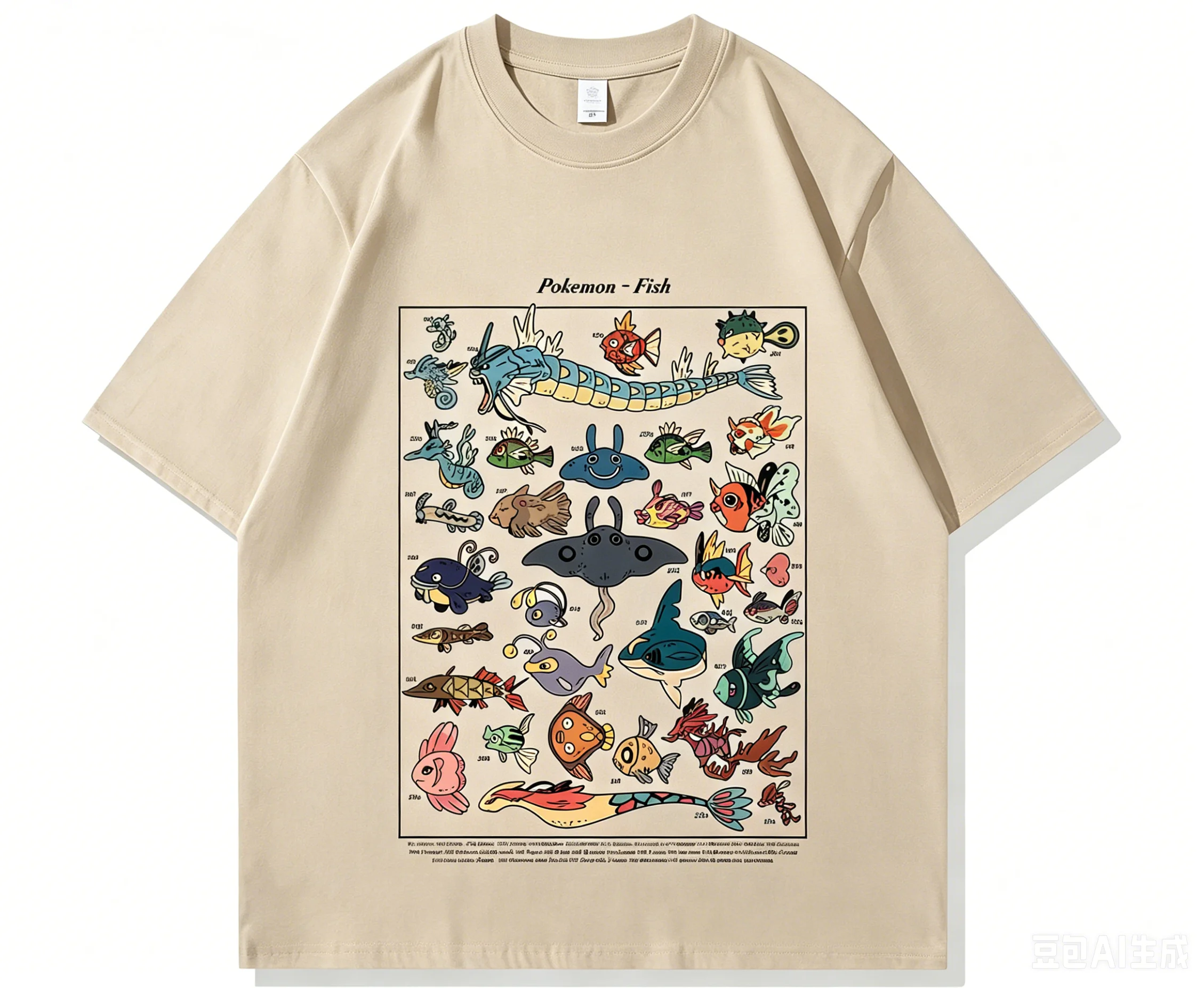 Summer Clothing Guide - Nieuwe Pokemon Fish Guide-kleding, retro katoenen