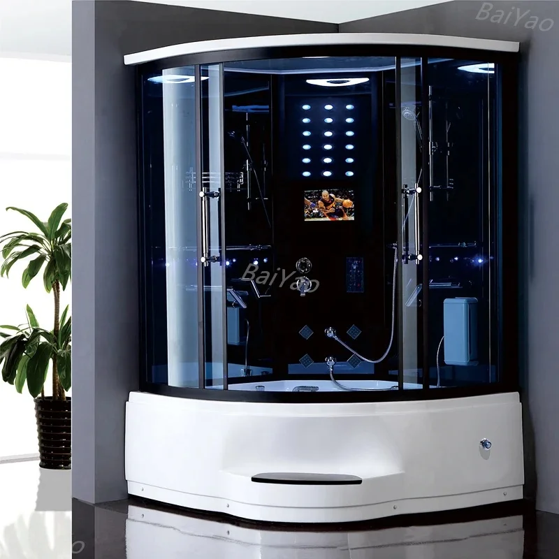 غرفة استحمام بخارية 1500 مللي متر مع دوامة زاوية جاكوزير غرفة استحمام مريحة تتسع لـ 1-2 أشخاص #2
