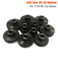 0.8M 5mm 16T 19T 27T 30T 32T 34T 35T Pinion Motor Gear Steel Metal Antirust Oxidation For 1/10 Slash TRX4 RC Model Car Motor