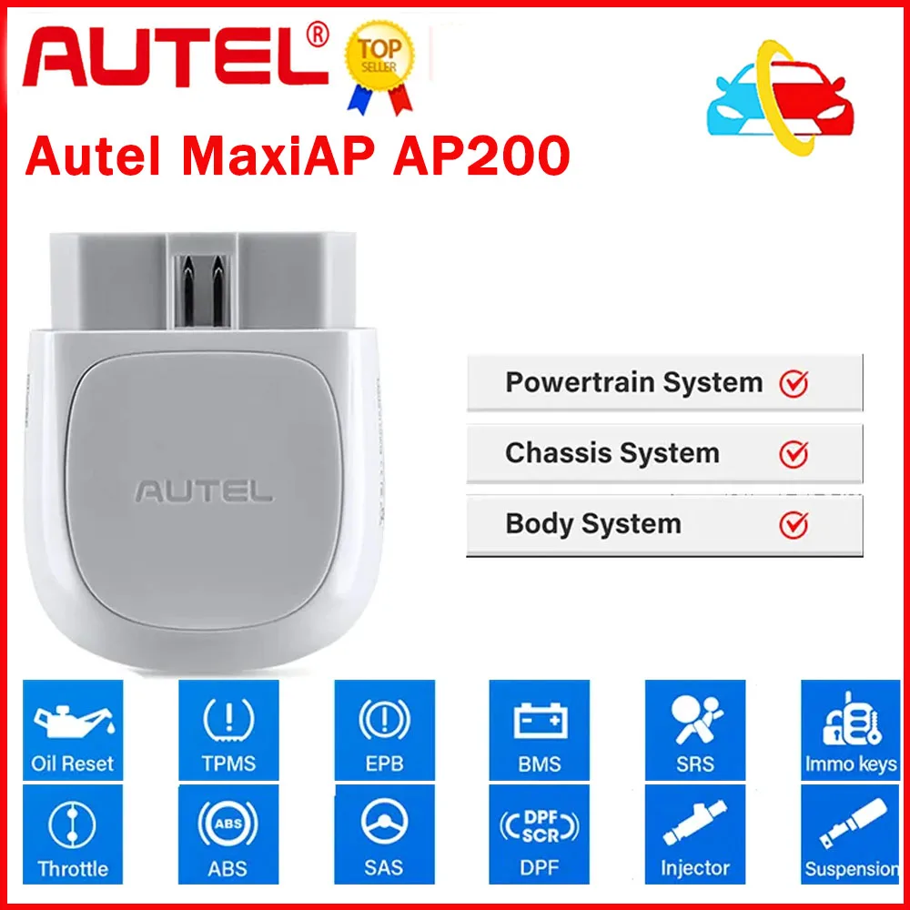 Autel-herramienta de diagnóstico de Sistema completo AP200, escáner Bluetooth, lector de código automático, más de 7 reajustes, Sevice Pk Golo