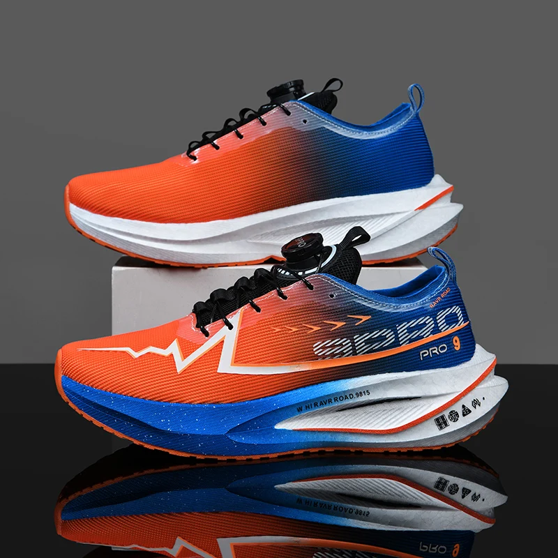 

New Men's Carbon Plate Running Shoes Soft Cushion Shock Absorbing Sports Shoes Unisex Sneakers Light Anti-Slip Training Shoes