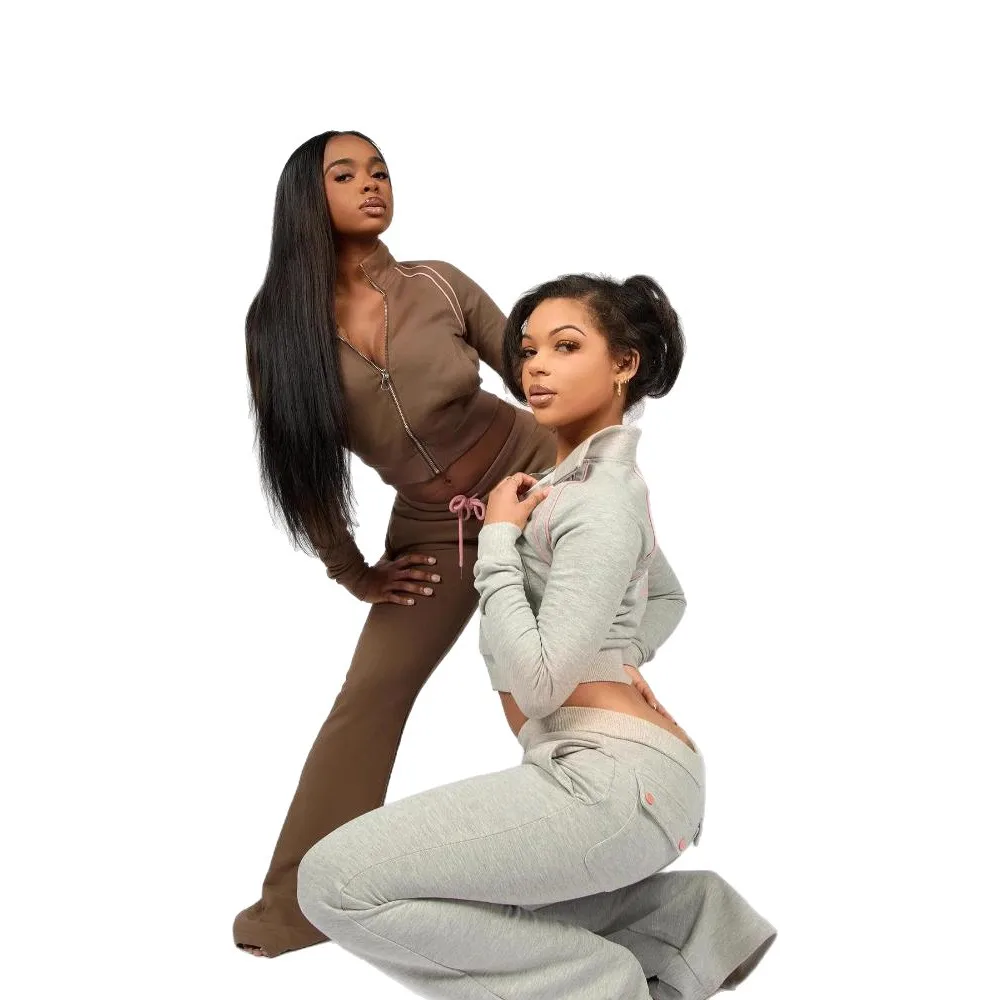 

STYLISH LADY Sporty 2 Piece Set Women Long Sleeve Zipper Sweatshirt and Pant Suits 2025 Autumn Casual Workout Tracksuits