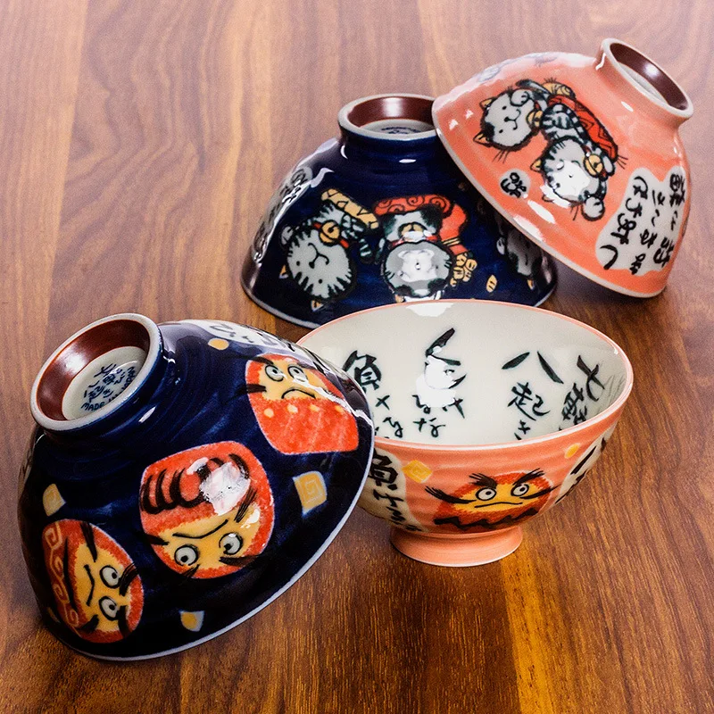

Japanese Household Ceramic Rice Bowl Lucky Animal Small Bowl Lucky Cat Tableware