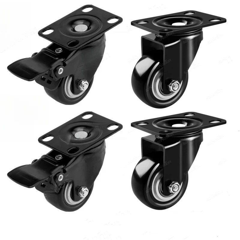 4pcs/lot Furniture Casters Wheels PP Fixed Swivel Caster Roller Wheel Heavy Duty Platform Trolley Chair Household Accessory