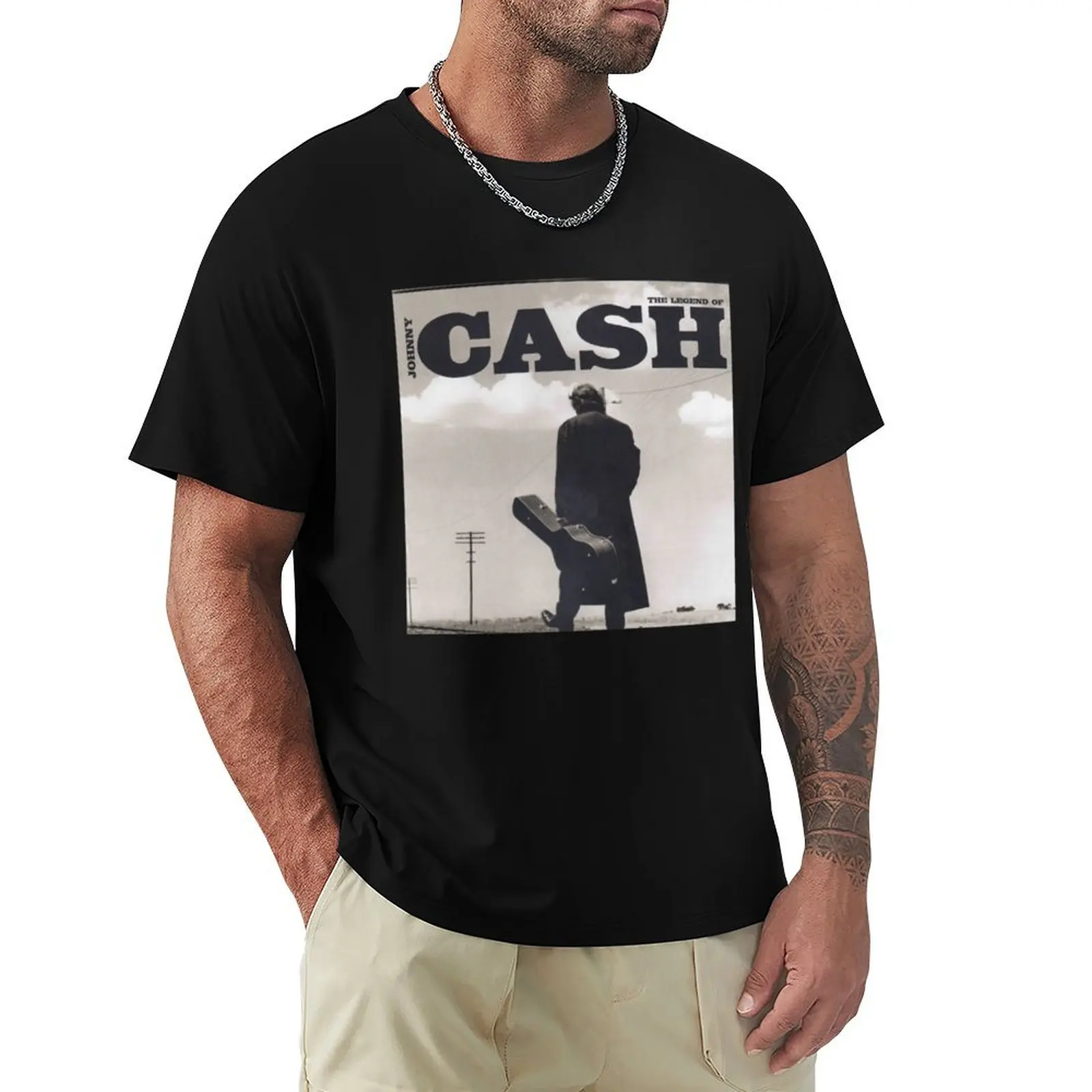 

holding guitar T-Shirt Funny t-shirt plus size clothes Luxury man funny t shirts men