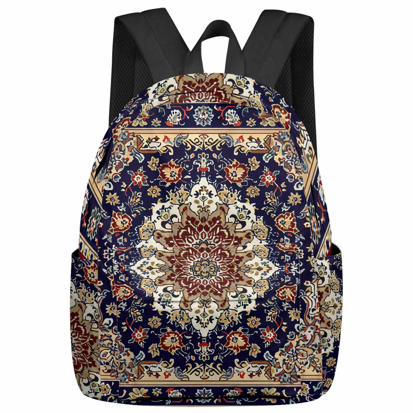 Floral Decorative Carpet Stripes Backpacks Teenagers Student School Bags Laptop Custom Backpack Men Women Travel