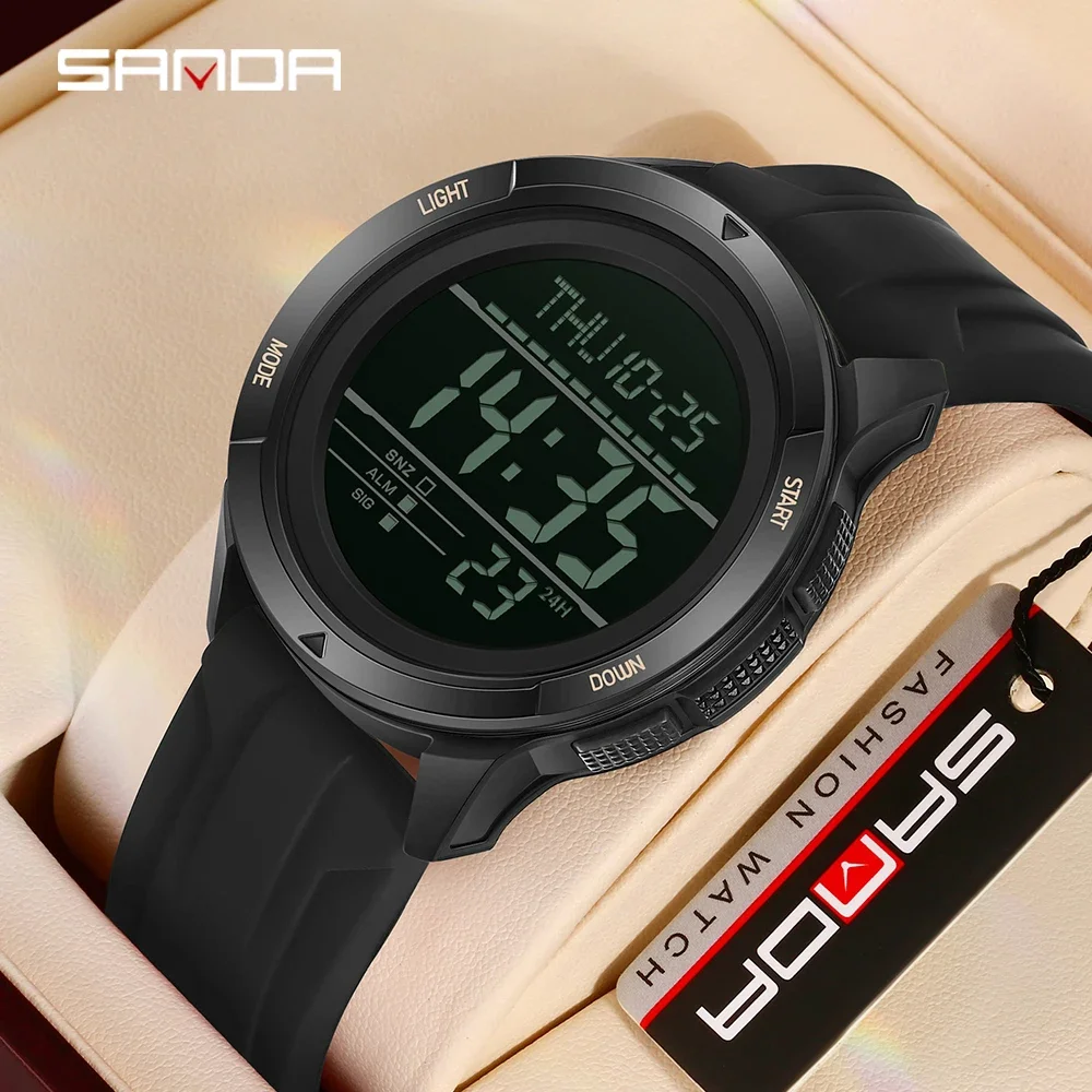 SANDA 2232 Male Electronic Clock Digital Watch Men Military Army Sport Wristwatch Top Brand Luxury LED Stopwatch Waterproof