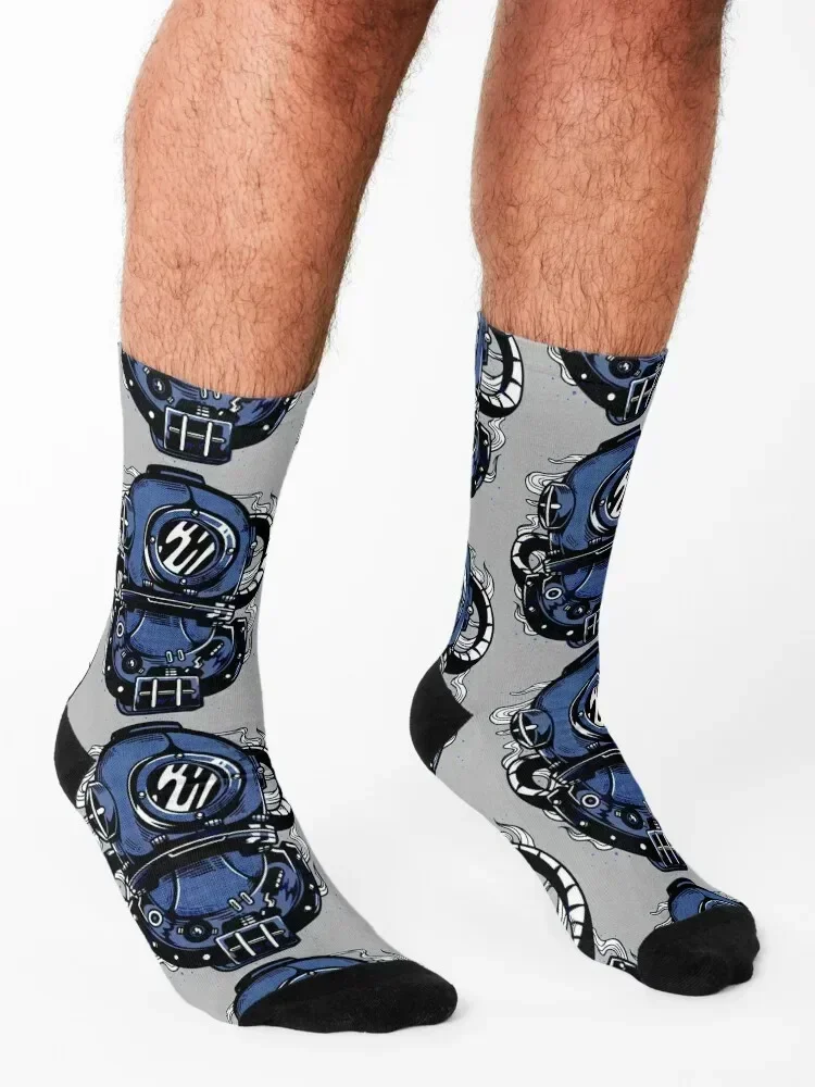 Steampunk Scuba Diving Helmet Socks Thermal man winter gifts funny gifts cotton Socks Ladies Men's