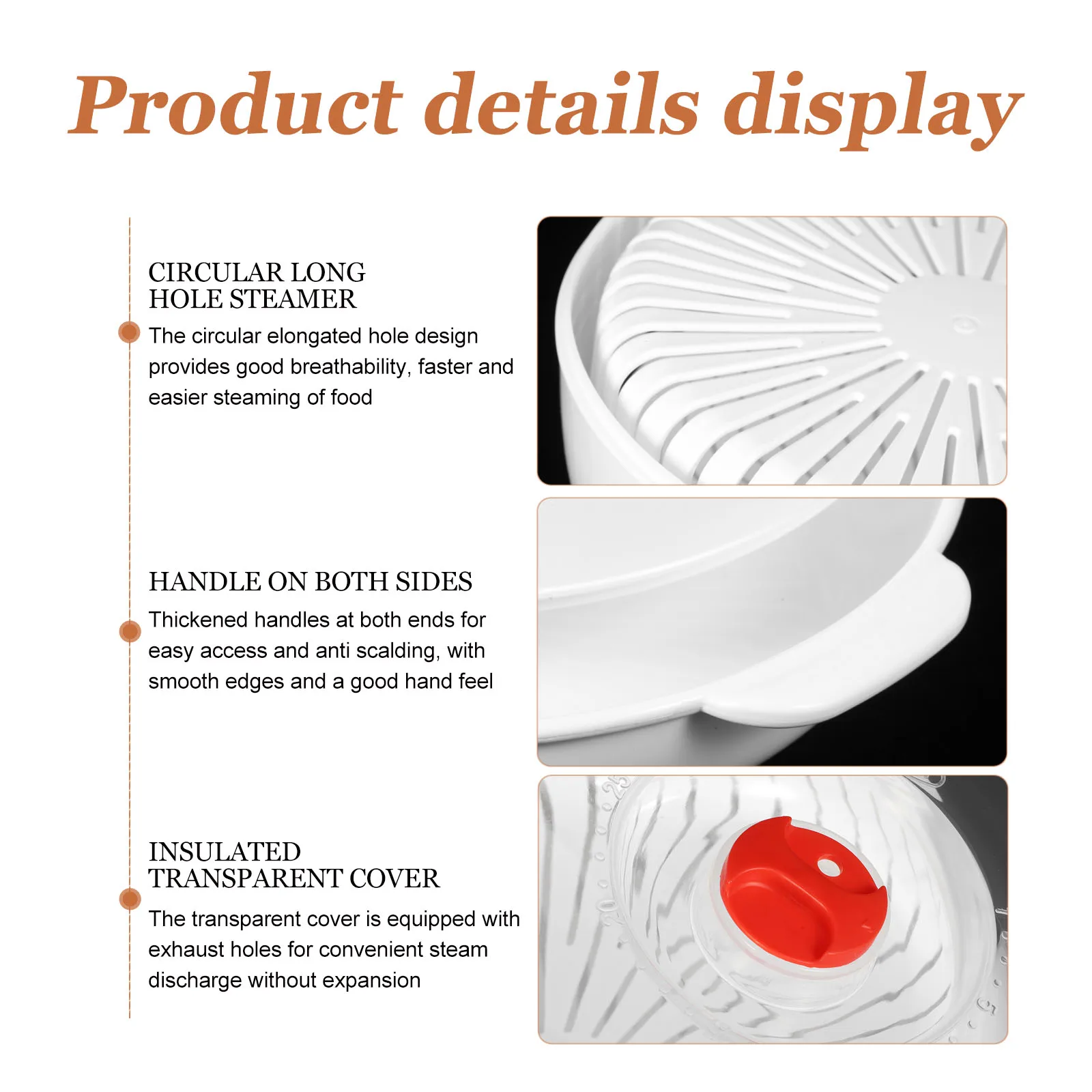 

1pc Steamer Basket Double Layer Microwave Steamer For Vegetables Dumplings Buns Fish Kitchen Accessory Cooking Tool Steam