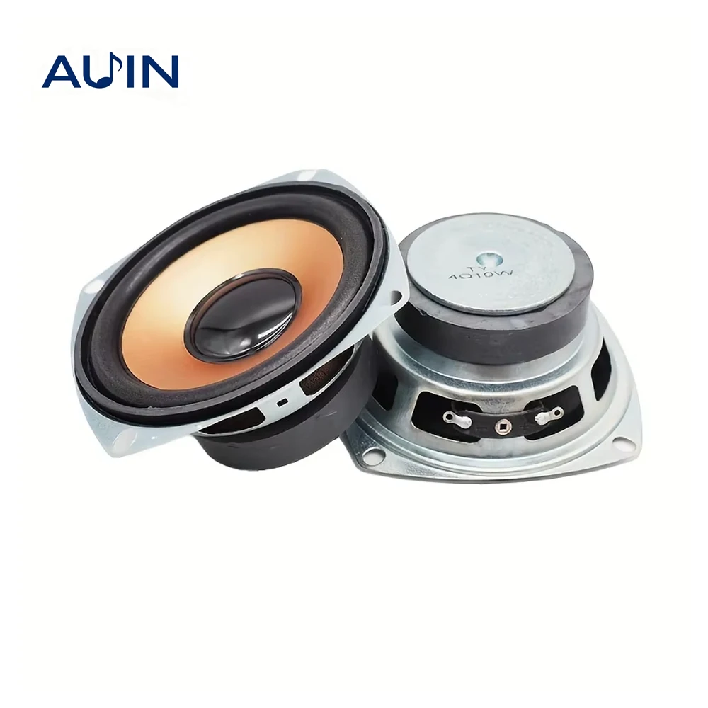 AUIN 2 Stück 3 Zoll Subwoofer-Lautsprechereinheit Quadratisch 4 Ohm 10W 50 Kernmembran Mitteltöner Woofer DIY Bluetooth Bass-Lautsprecher