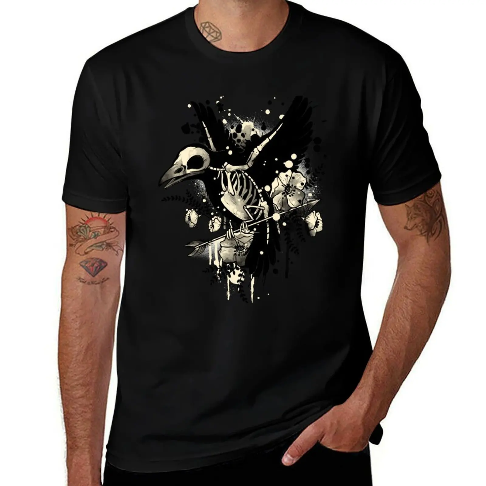 Raven bones T-Shirt Basic Casual Short Sleeve Cotton Shirt T-Shirt