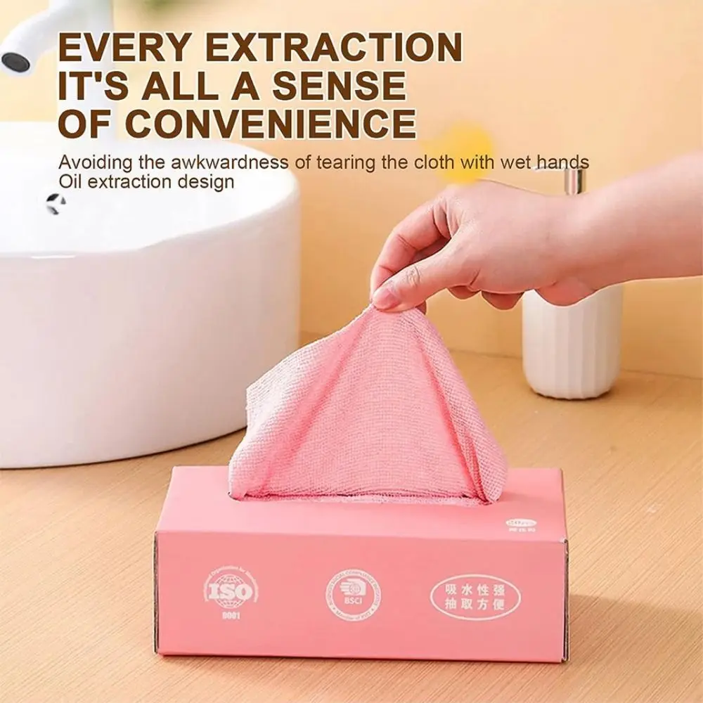 20PCS/Box Microfiber Towel Absorbent Kitchen Cleaning Dishcloth Non-stick Oil Dish Rags Napkins Tableware Home Cleaning Towels