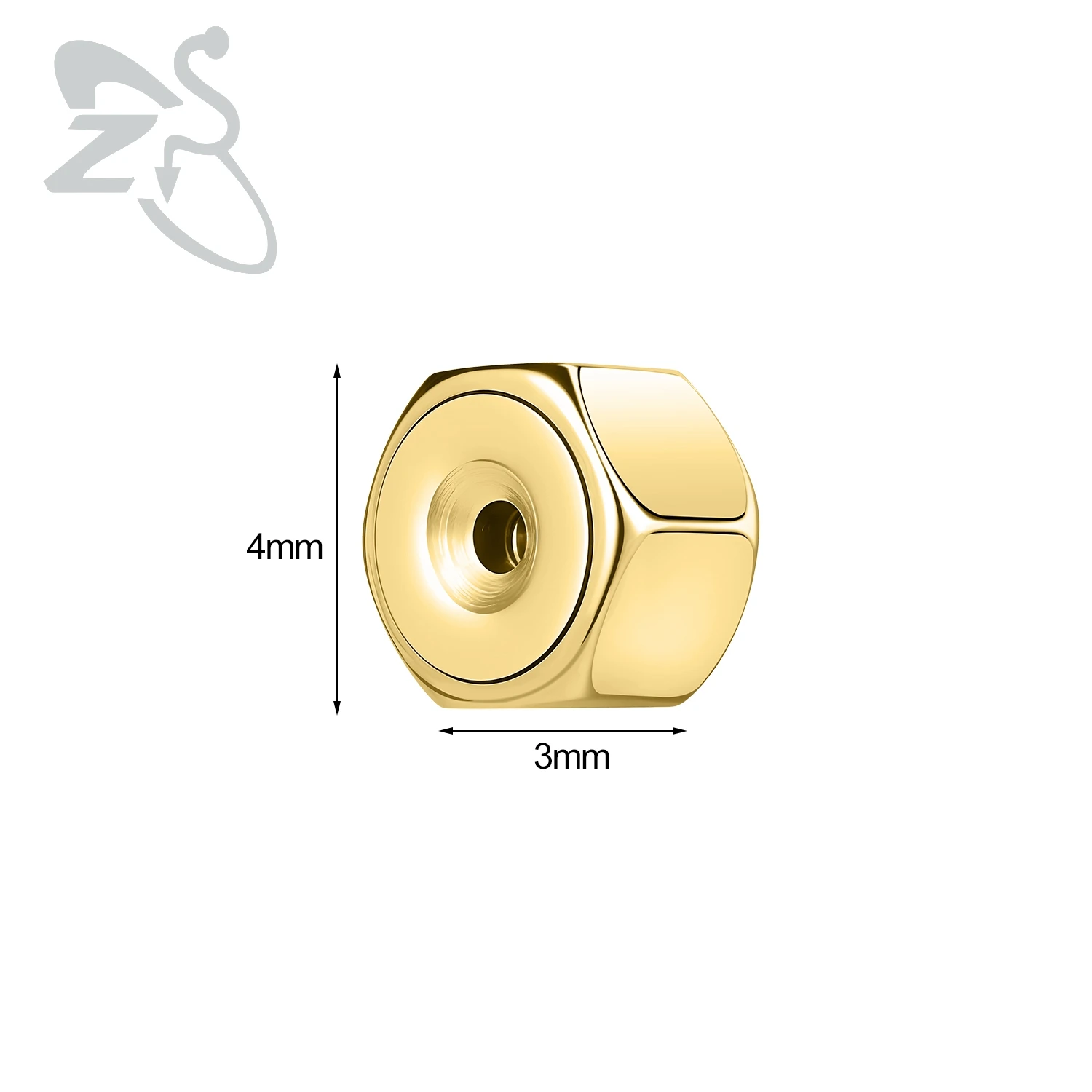Gold Color Stainless Steel Earring Rubber Plug Ear Studs, 2-10pcs