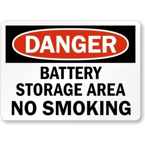 Battery Charging Danger Aluminum Weatherproof Sign p1106