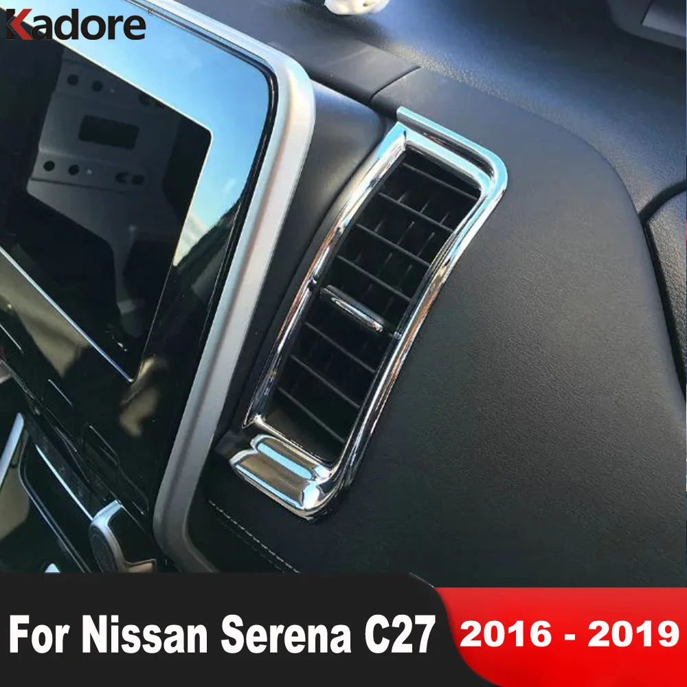 

Накладка на центральный воздуховод кондиционера для Nissan Serena C27 2016-2019, хромированная, аксессуар для интерьера