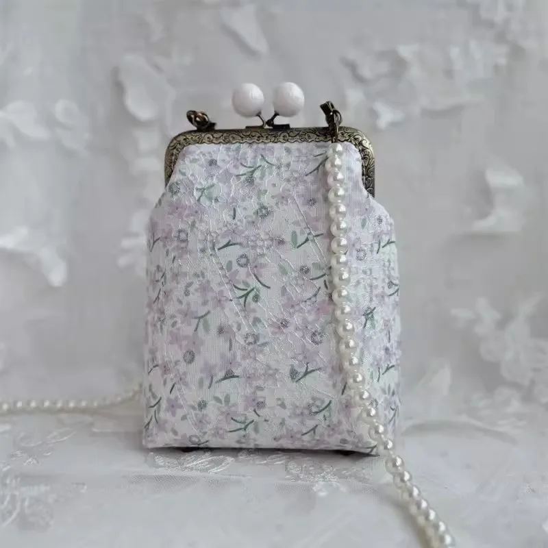 Lost in Vintage Evening Lovely Candy Kiss Lock con catena di perle con struttura in metallo per pochette da sposa in stile spalla o borsa per il