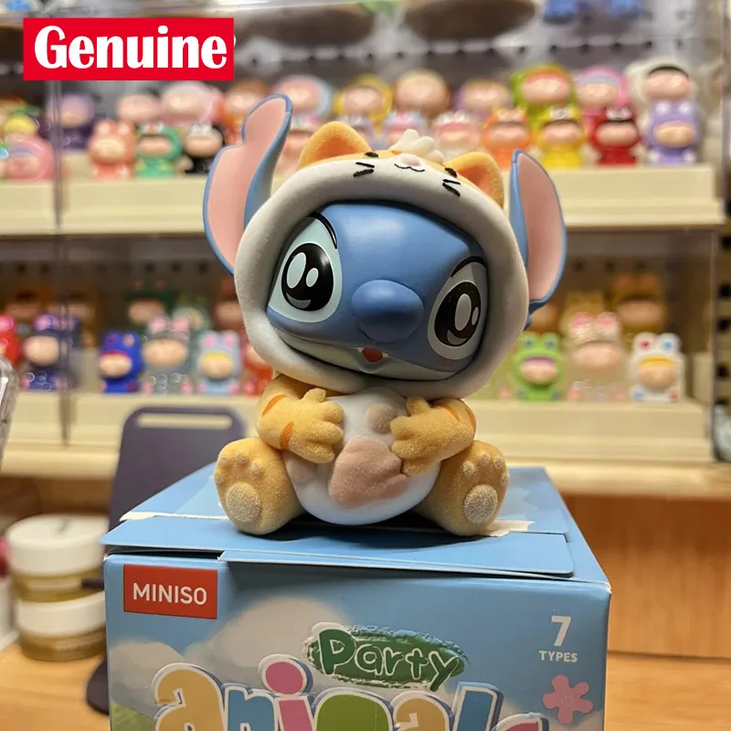 Miniso Disney Blind Box Lilo Stitch Animal Party Serie Mini Statue Puppe Trendiges dekoratives Spielzeug für Mädchen Mystery Geschenk