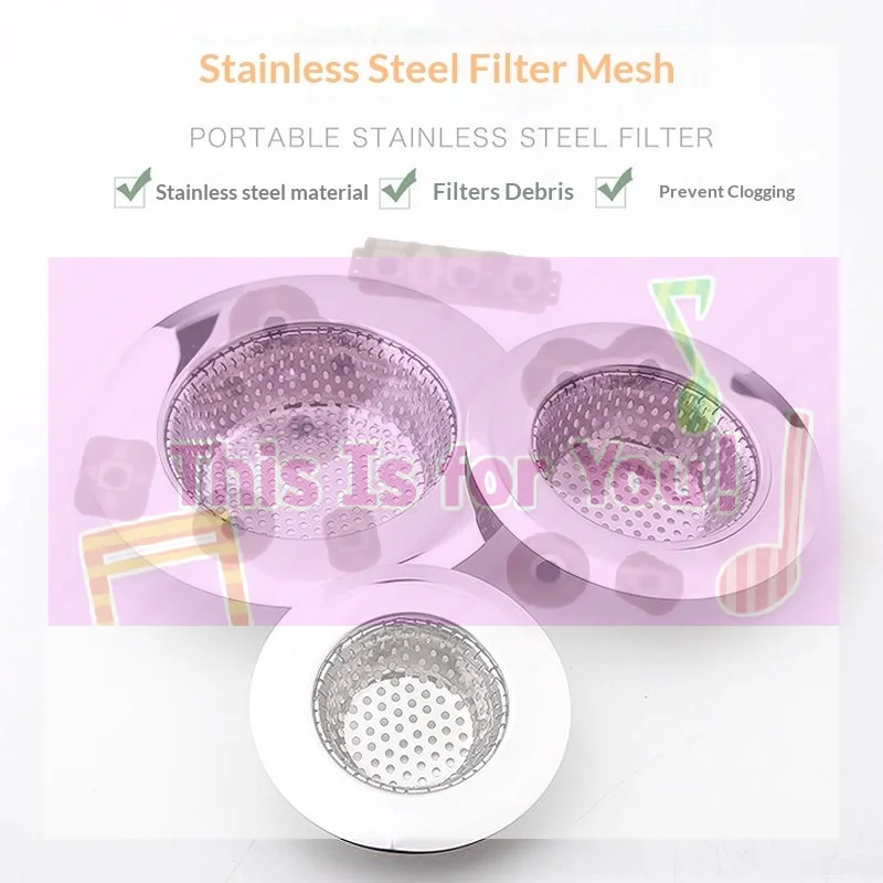 【MA】Stainless Steel Sink Drain Strainer Rust Resistant Fine Mesh For Kitchen Bathroom Sinks Catch Food Debris Prevent Blockages