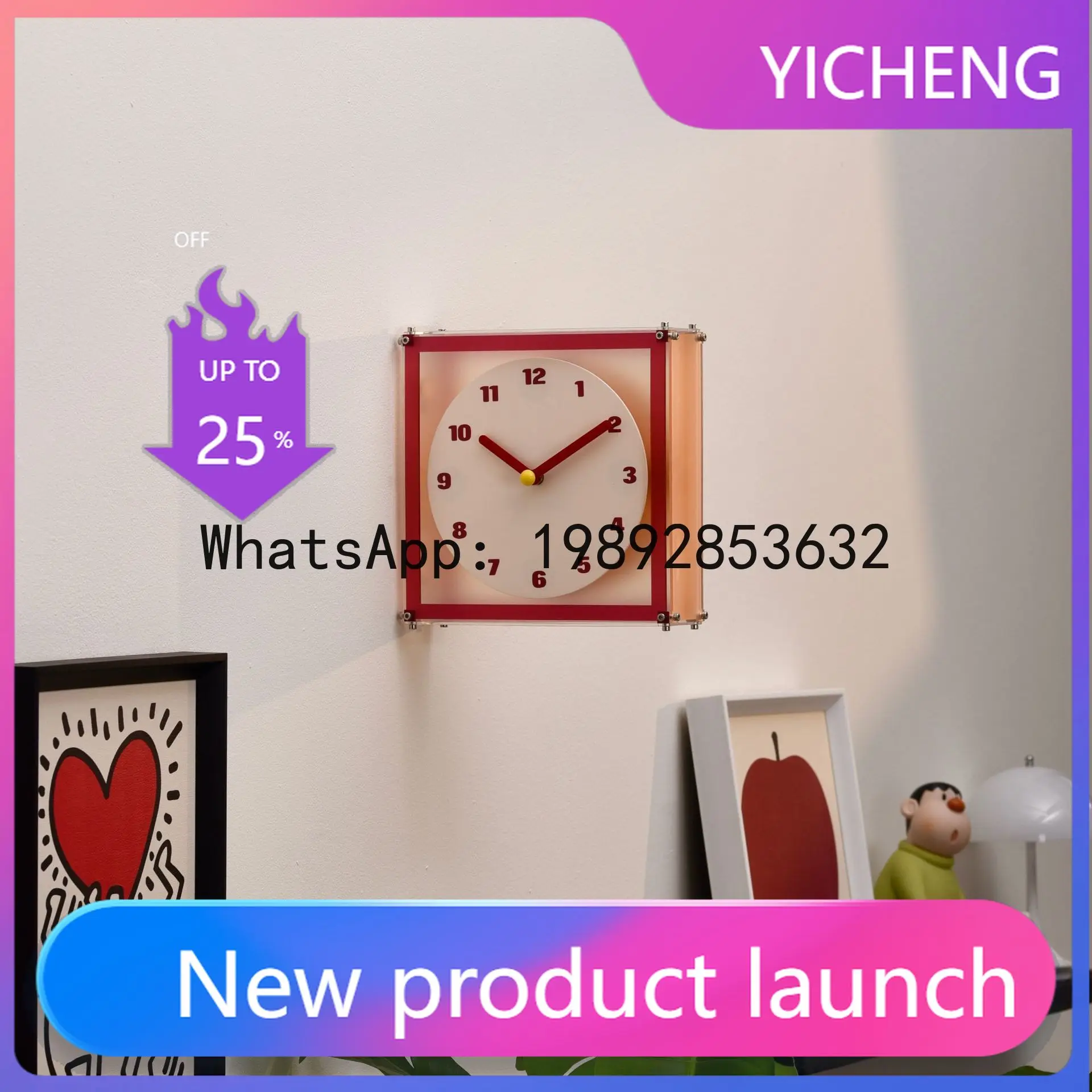 

DSA Double Sided Wall Clock Square Wall Corner Clock Living Room Corner Clock Wall