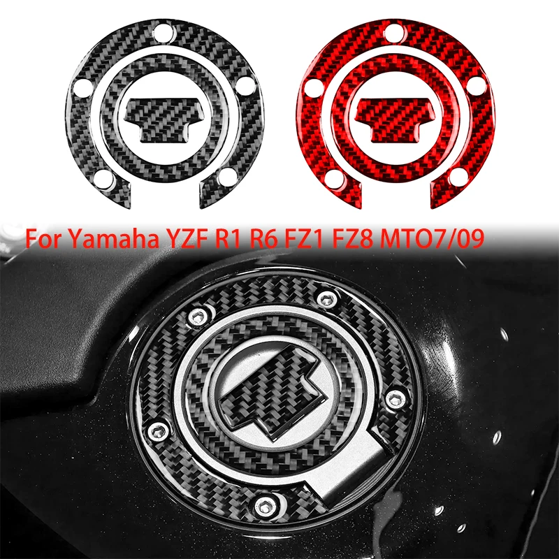Motorcycle Fuel Tank Cap Sticker Carbon Fiber Protection Decals For Yamaha YZF R1 R6 MT07 MT09 Tracer FZ1 FZ6 FZ8