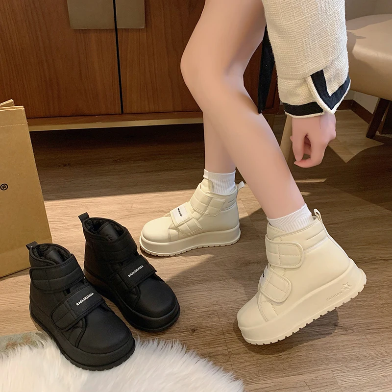 Lady Boots Brand Women's Shoes Boots-Women Australia Winter Footwear Fashion White 2024 Snow Lolita Ankle Hook & Loop Brand Wome