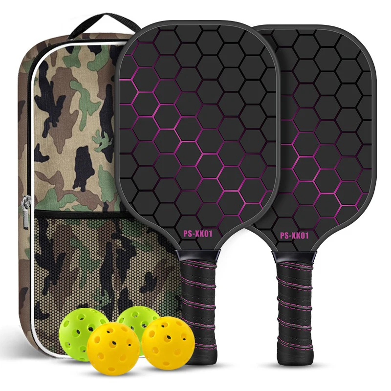 Pickleball Paddle Tennis Rackets, Frosted 3K Carbon Fiber Surface, PP Honeycomb Core, Office Paddle, Enhanced Control Power Spin