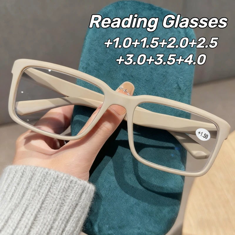 

New Blue Light Blocking Spring-Loaded Legs Presbyopia Glasses Unisex Fashion Square Frame Reading Glasses Diopter 0 To +4.0