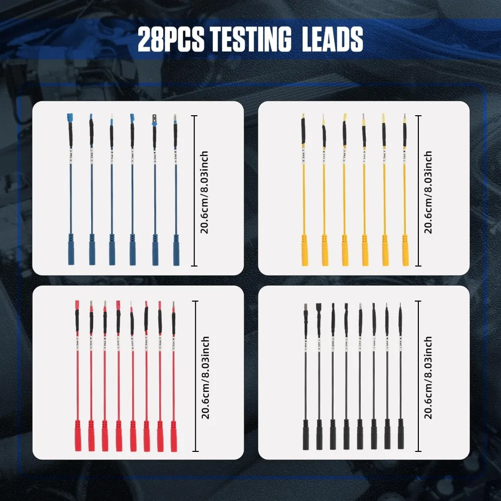 مجموعة موصلات اختبار دائرة السيارات مكونة من 48 قطعة، أدوات تشخيص السيارات متعددة الوظائف للاختبار الكهربائي