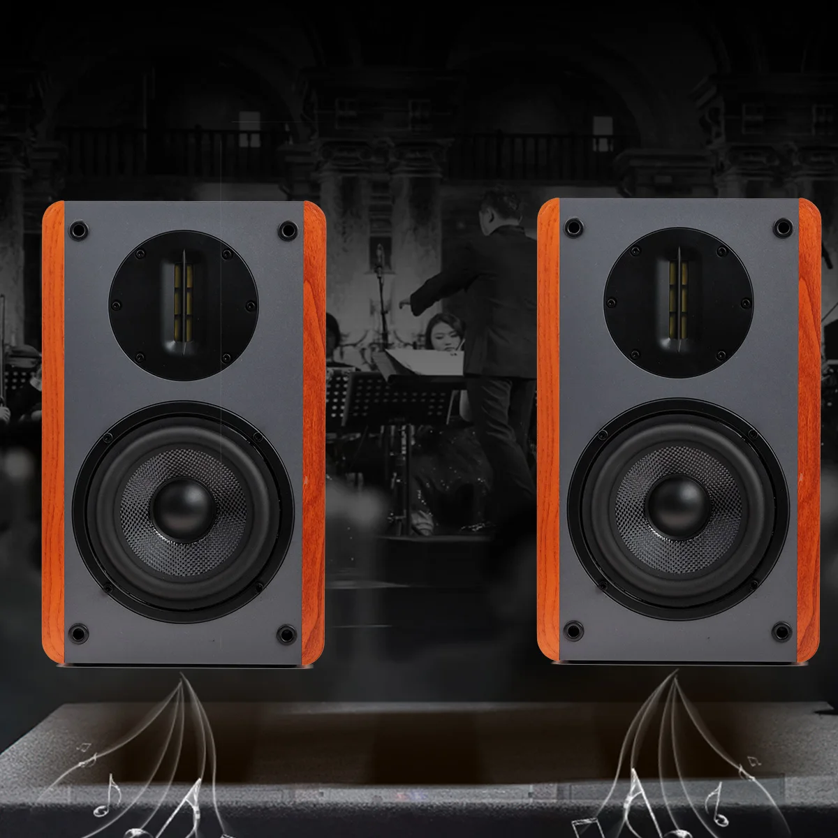 

High Quality 5.25inch 2.0 Channel Hifi 200W Super Bass Amplifier Board Bookshelf Speaker with with Ribbon Tweeter A525