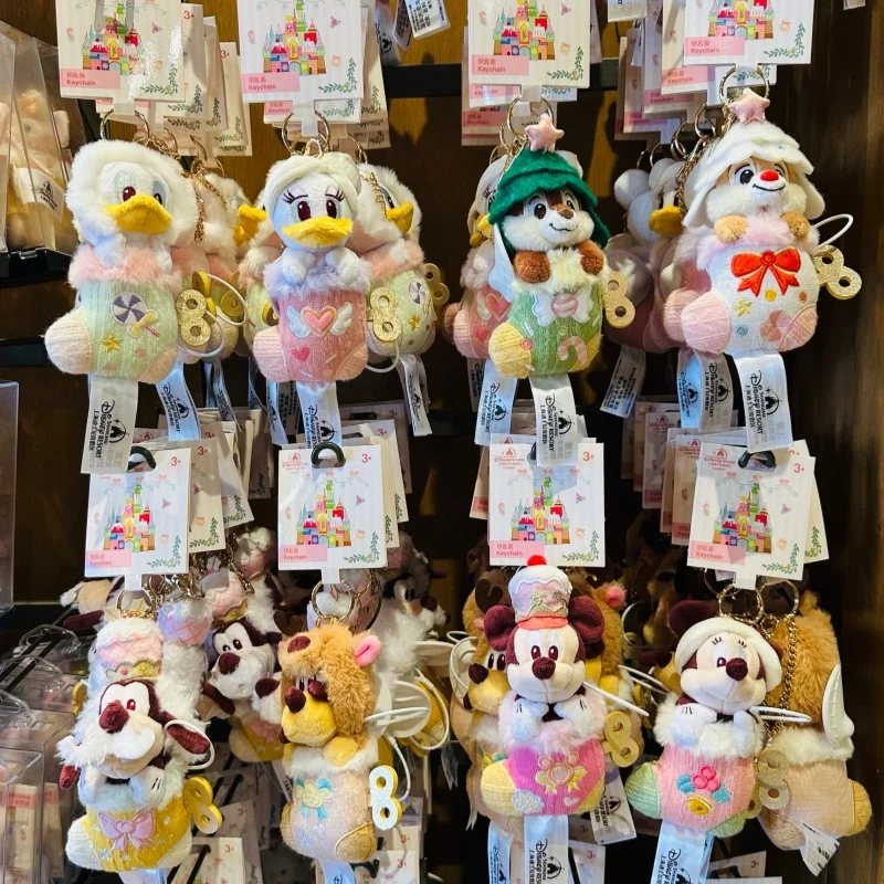 

Disney Genuine Christmas Socks Series Lina Belle Pancake Lulu Keyring Plush Doll Room Decor Girl Boy Festival Birthday Gift