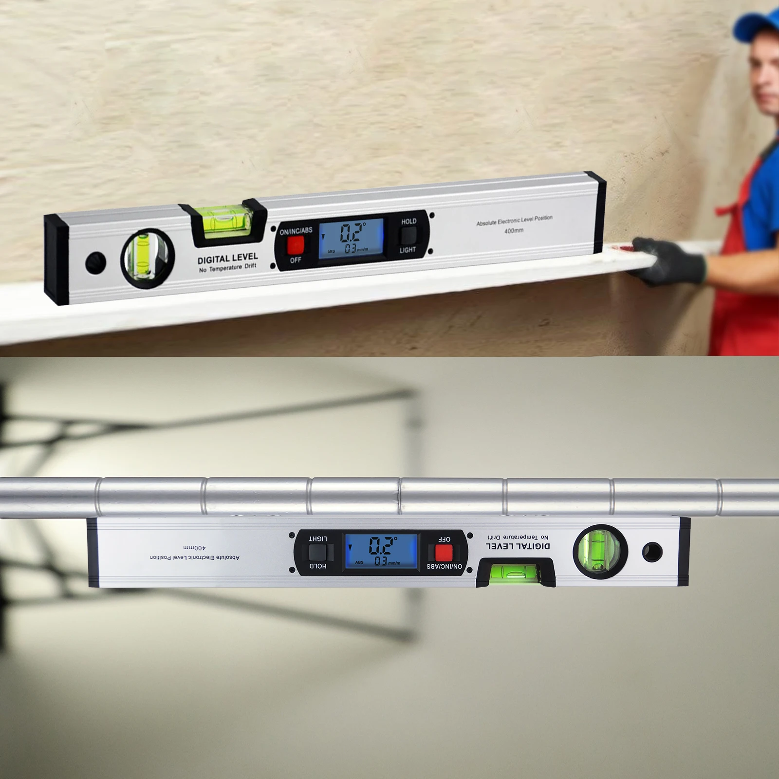 Digital Angle Gauge 360° High-Precision Level with Magnets & Flip Display with 4 Strong Magnets for Carpentry Woordworking