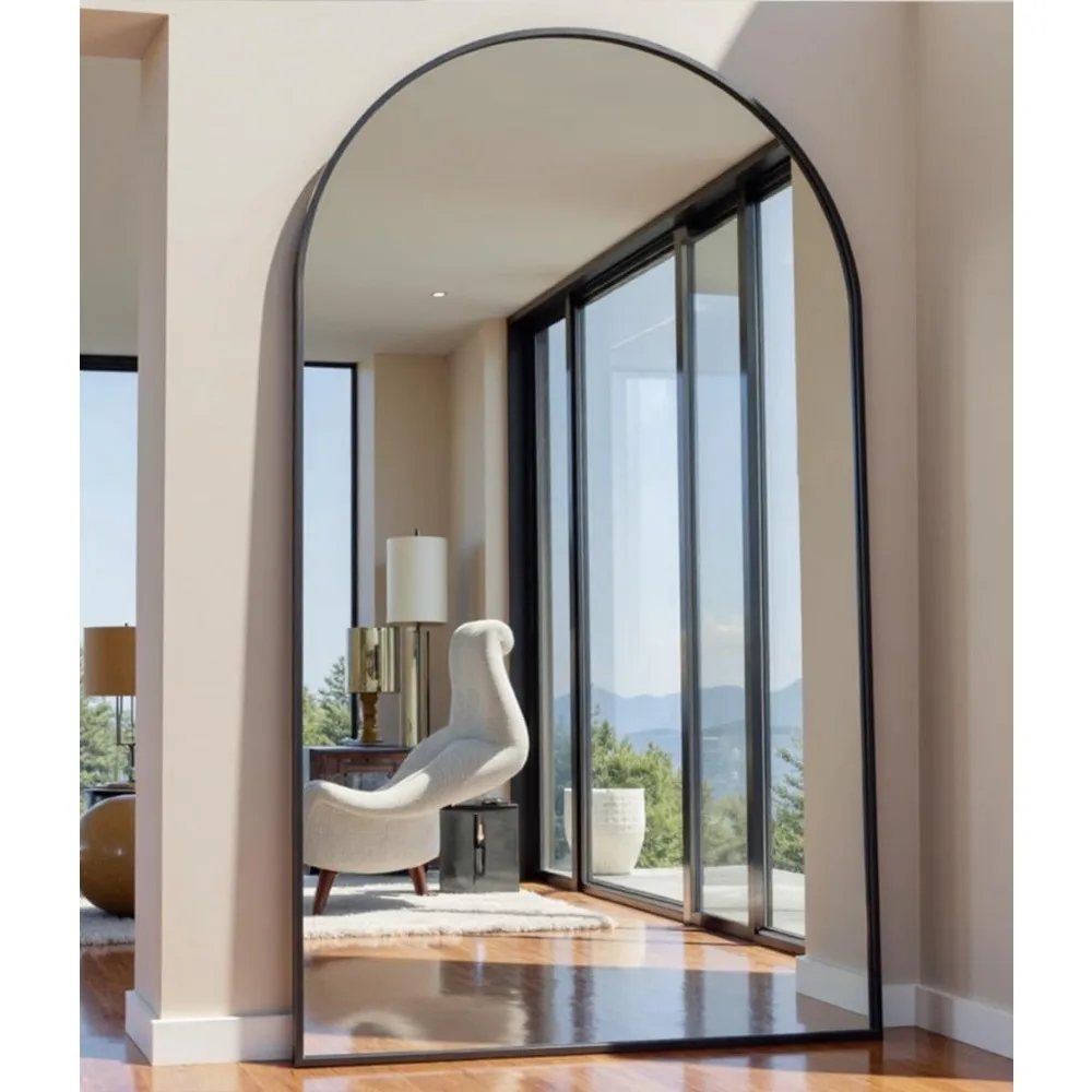 

Full Length Mirror, 76"x34" Arched-top, Hanging Or Leaning, Floor Length Full Body Standing Mirror, Wall Mounted With Aluminum