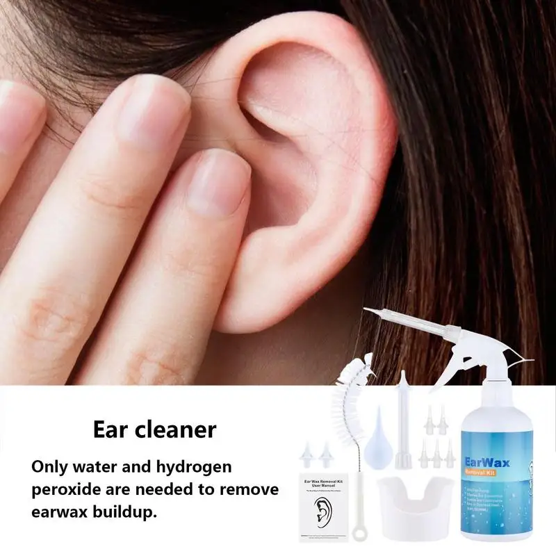 Ear Washer Flusher Earwax Remover Water Flush Cleaner Irrigation Set Flushing System Safe Portable Manual Ear Wax Removal For